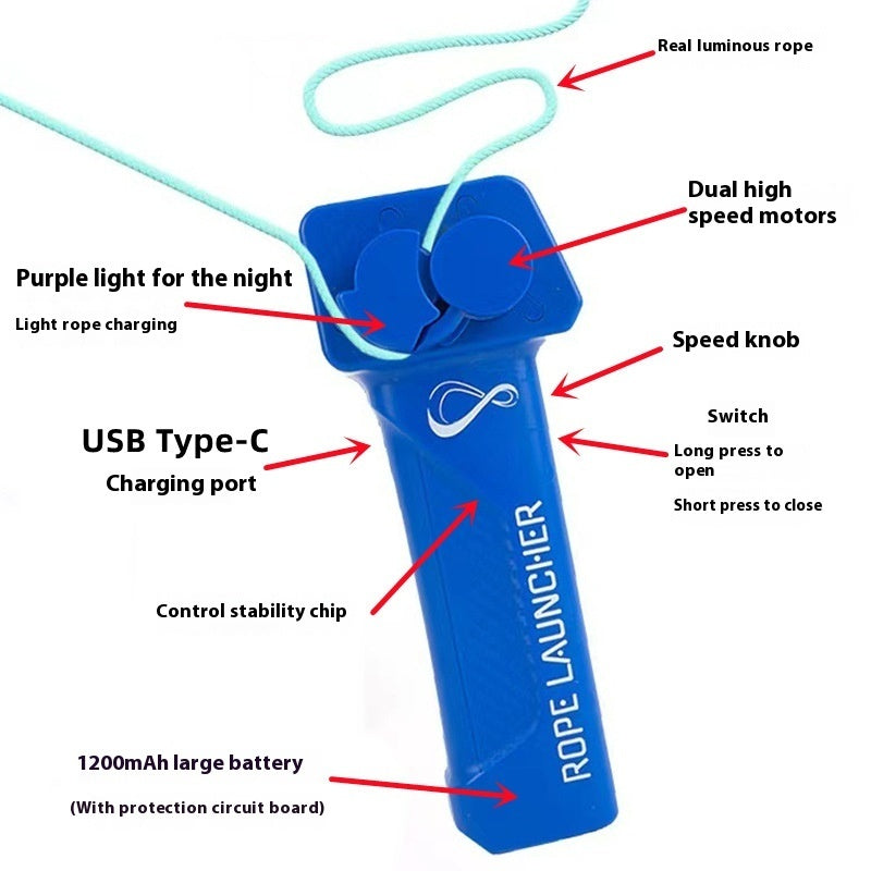 Rope Transmitter Handheld Adjustable Speed Luminous Rope Toy