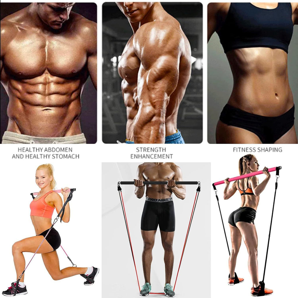 Yoga Gymnastic Bar 180 Pounds Reinforced Resistance Band Pull Rope Set