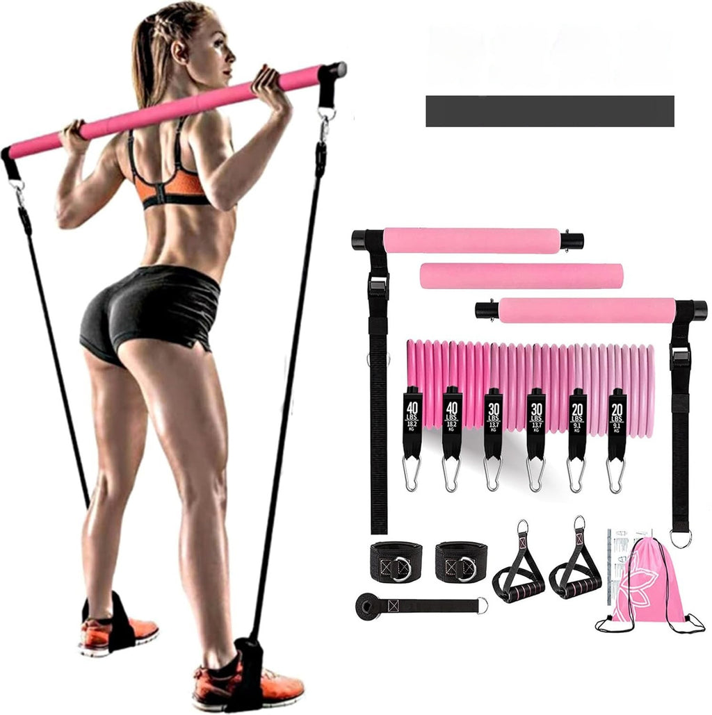 Yoga Gymnastic Bar 180 Pounds Reinforced Resistance Band Pull Rope Set